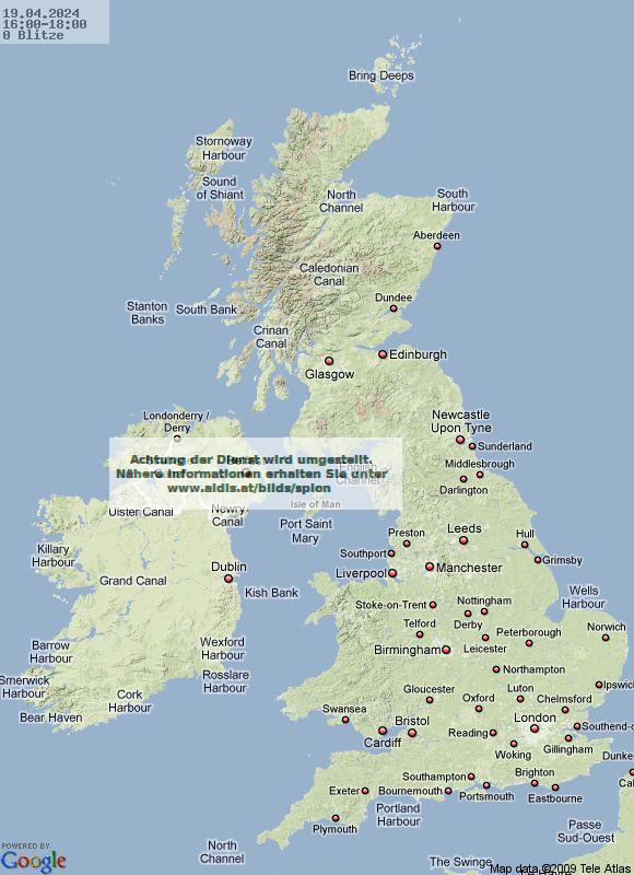 Lightning UK 16:00 UTC Fri 19 Apr