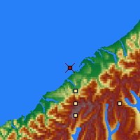 Nearby Forecast Locations - Ōkārito - Map