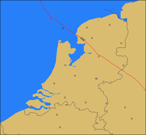 Hier Kunt U De Luchtdruk Voor Woendag in Nederland Vinden - Bron: http://www.weatheronline.co.uk