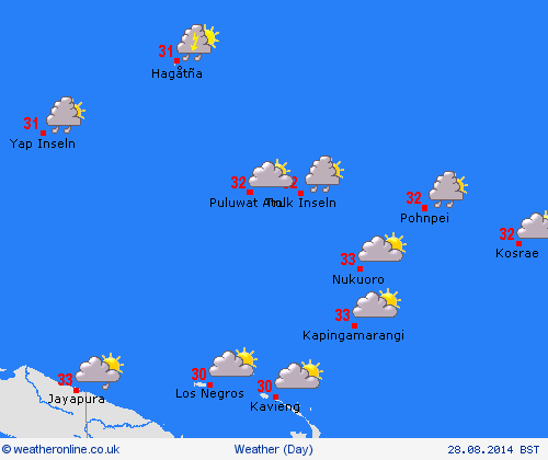 overview Micronesia Oceania Forecast maps