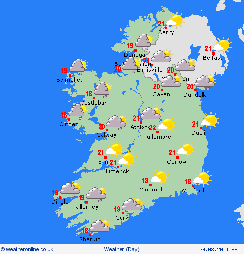 overview Ireland Europe Forecast maps