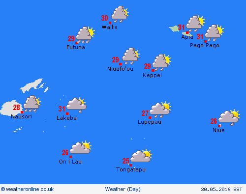 overview Samoa Oceania Forecast maps