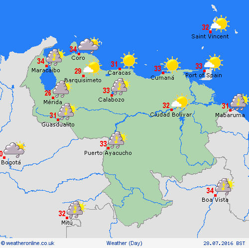 overview Venezuela South America Forecast maps