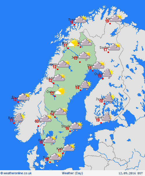 overview Sweden Europe Forecast maps