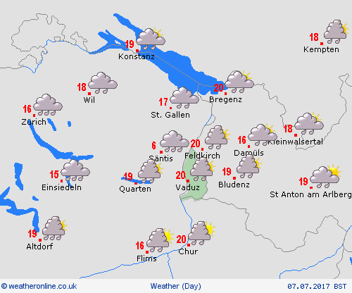 overview Liechtenstein Europe Forecast maps