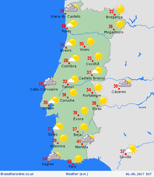 overview Portugal Europe Forecast maps