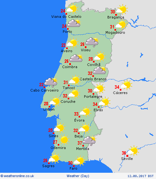 overview Portugal Europe Forecast maps