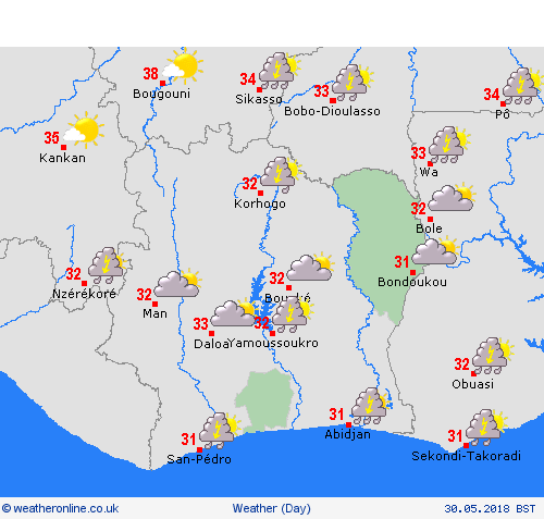 overview Côte d'Ivoire Africa Forecast maps
