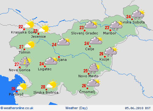 overview Slovenia Europe Forecast maps