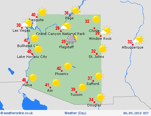 overview Arizona North America Forecast maps