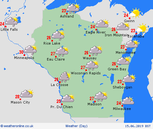 overview Wisconsin North America Forecast maps