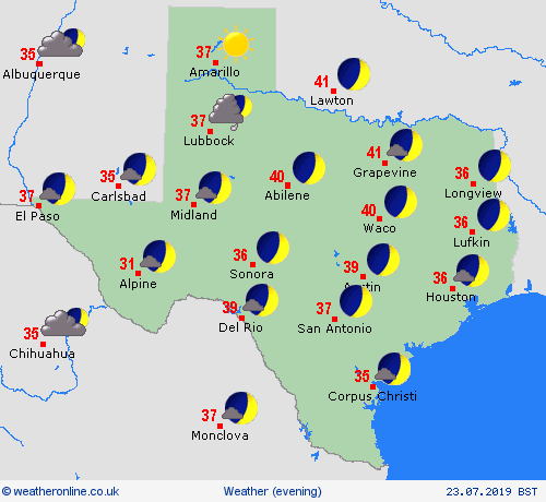 overview Texas North America Forecast maps