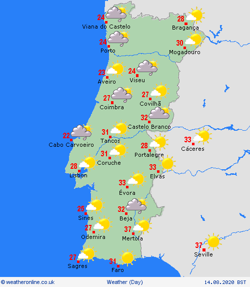 overview Portugal Europe Forecast maps