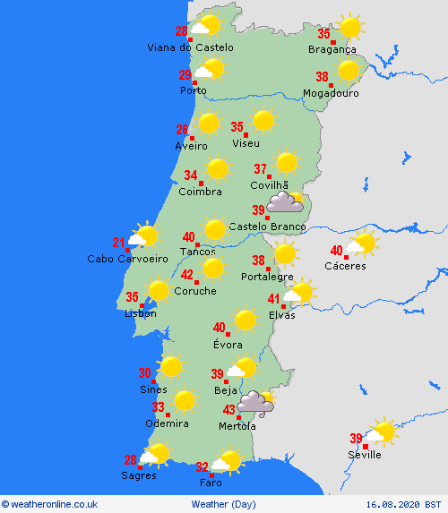 overview Portugal Europe Forecast maps