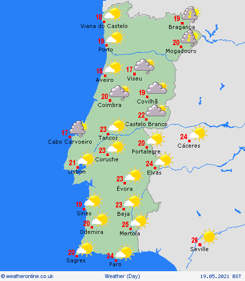 overview Portugal Europe Forecast maps