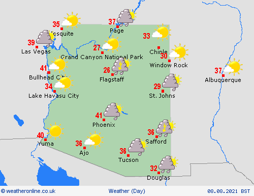 overview Arizona North America Forecast maps