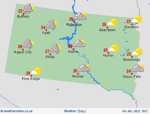 overview South Dakota North America Forecast maps