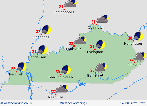 overview Kentucky North America Forecast maps