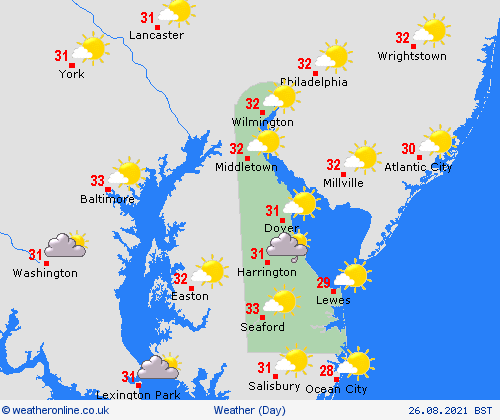 overview Delaware North America Forecast maps