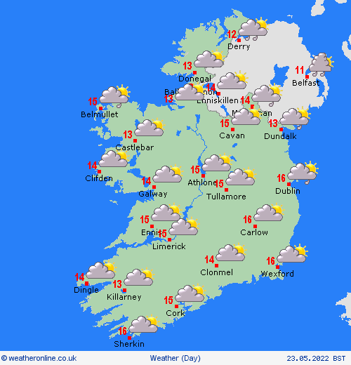 overview Ireland Europe Forecast maps