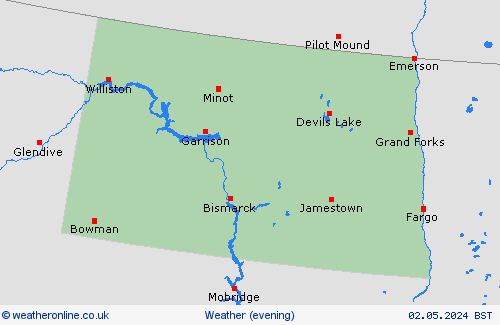 overview North Dakota North America Forecast maps