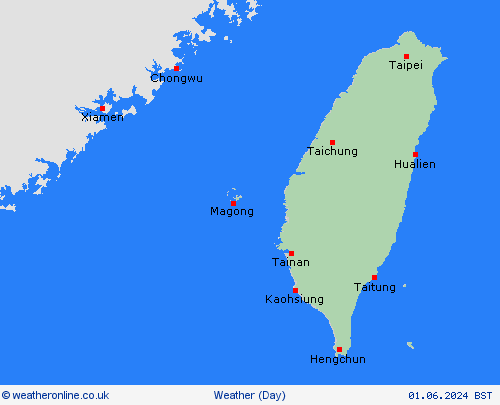 overview Taiwan Asia Forecast maps