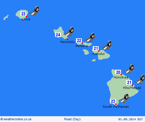 road conditions Hawaii Oceania Forecast maps