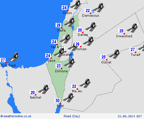 road conditions Israel Asia Forecast maps