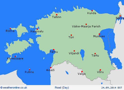 road conditions Estonia Europe Forecast maps