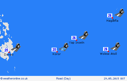 road conditions Palau Oceania Forecast maps