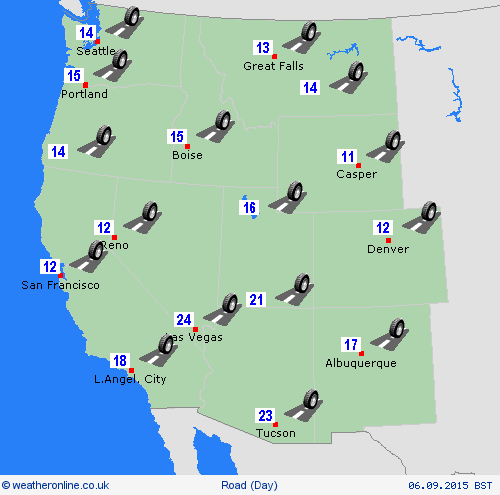 road conditions  Central America Forecast maps