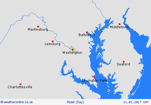 road conditions Washington, D.C. North America Forecast maps