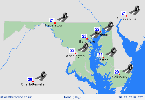 road conditions Maryland North America Forecast maps