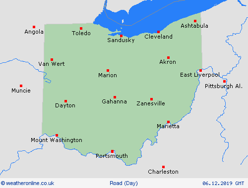 road conditions Ohio North America Forecast maps