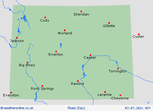 road conditions Wyoming North America Forecast maps