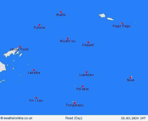road conditions Tonga Islands Oceania Forecast maps