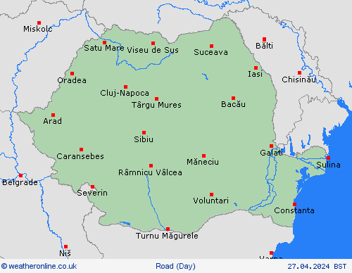 road conditions Romania Europe Forecast maps