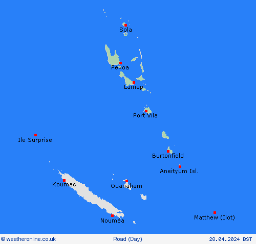 road conditions Vanuatu Oceania Forecast maps