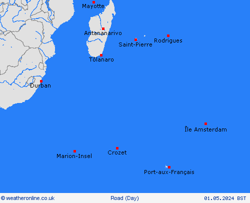 road conditions South. Ind. Ocean Africa Forecast maps