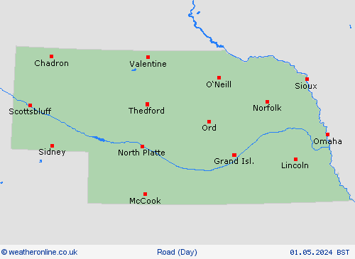 road conditions Nebraska North America Forecast maps