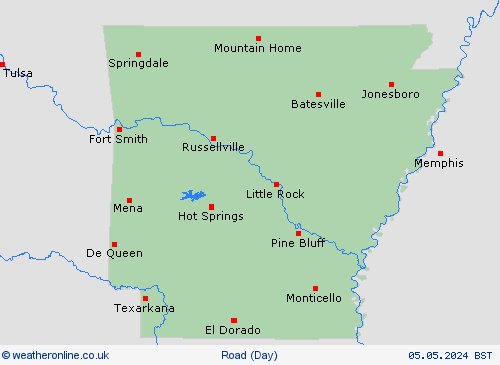 road conditions Arkansas North America Forecast maps