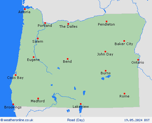 road conditions Oregon North America Forecast maps