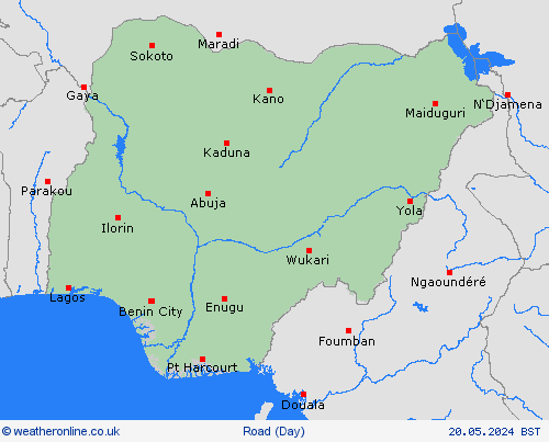 road conditions Nigeria Africa Forecast maps