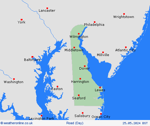 road conditions Delaware North America Forecast maps