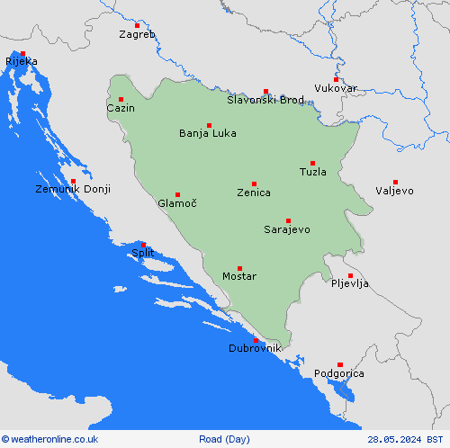 road conditions Bosnia and Herzegovina Europe Forecast maps