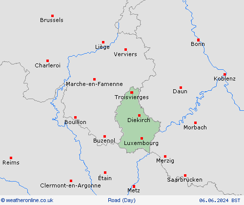 road conditions Luxembourg Europe Forecast maps