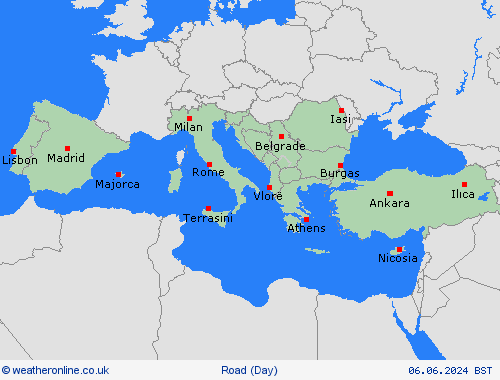 road conditions  Europe Forecast maps