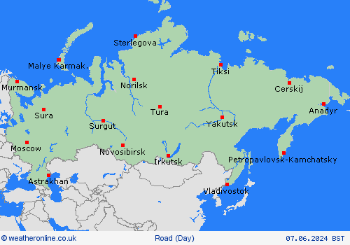 road conditions  Asia Forecast maps