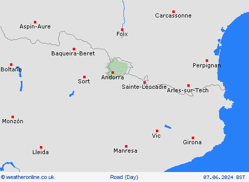 road conditions Andorra Europe Forecast maps