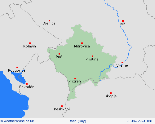 road conditions Kosovo Europe Forecast maps